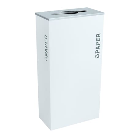 Ex-Cell Kaiser 17-Gal. KD Indoor Recycling Receptacle - Paper decal, White Gloss RC-KD17-P BT-WHT